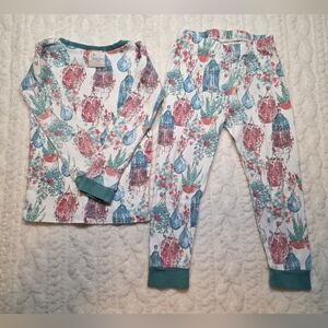 Burt’s Bees Kids 3T Organic Cotton Birdcage Floral Pajama Set